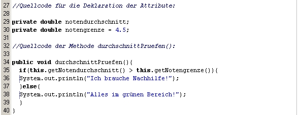 Methode durchschnittPruefen